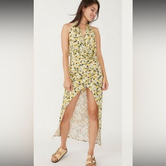 Free People Daria Halter Printed Backless Midi Dress.Size M - Picture 2 of 16